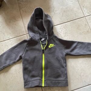 Nike Gray Hoodie with Neon Accents